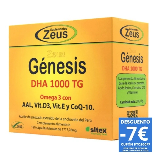 Genesis dha 1000tg omega 3 120 cap zeus + MUESTRAS GRATIS