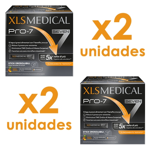 Pack de 2 XLS Medical Pro 7 Captagrasas 90 Sticks sabor piña * 2 cajas