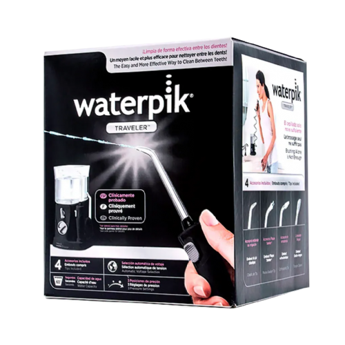 Irrigador bucal electrico waterpik wp- 300 traveler con adaptador viajes black - waterpik wp- 300 tr