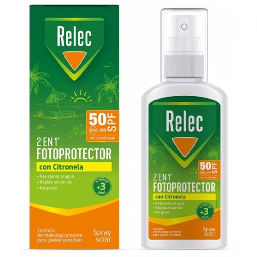 Relec fotoprotector spf 50 con citronela (1 spray 100 ml)