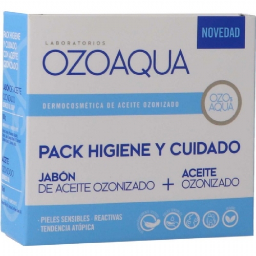 Ozoaqua pack higiene y cuidado (1 envase 15 ml aceite ozonizado + 1 envase 100 g jabon de aceite ozo