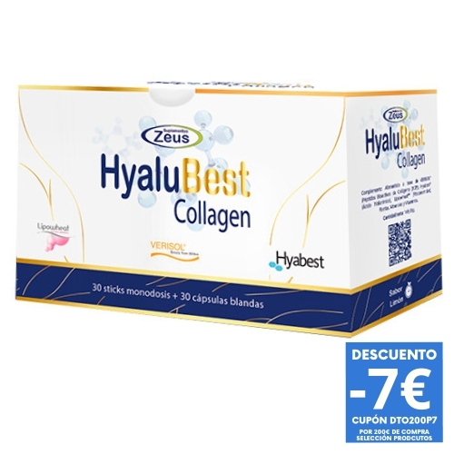 Hyalubest collagen zeus 30 cápsulas 30 sticks + MUESTRAS GRATIS