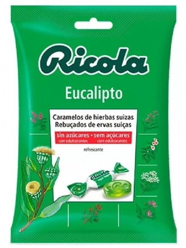 Ricola caramelos sin azucar  1 bolsa 70 g sabor eucaliptus