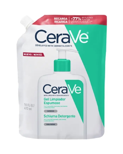 Cerave limpiador espumoso  1 envase 473 ml recarga
