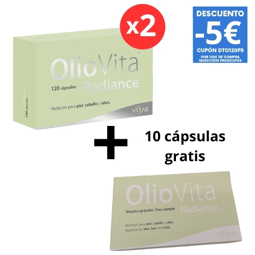 DUPLO OLIOVITA RADIANCE 2 CAJAS DE 120 CÁPSULAS + 10 cápsulas gratis
