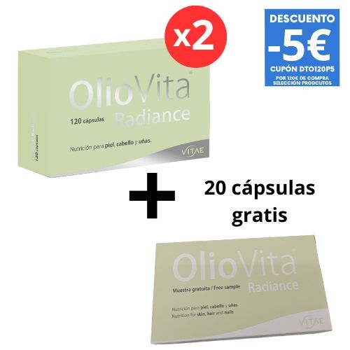 DUPLO OLIOVITA RADIANCE 2 CAJAS DE 120 CÁPSULAS + 20 cápsulas gratis