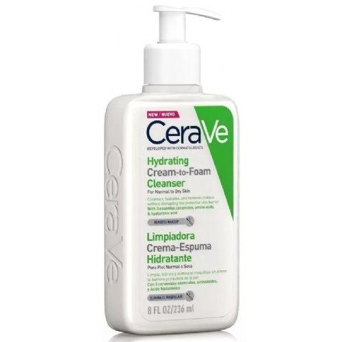 Cerave limpiadora crema espuma hidratante (1 envase 236 ml)
