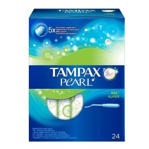 Tampax pearl tampon 100%algodon (super 24 u)