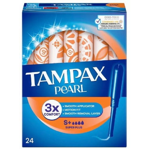 Tampax pearl tampon 100%algodon (super plus 24 u)