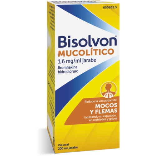 BISOLVON MUCOLITICO 1,6 mg/ ml JARABE, 1 frasco de 200 ml