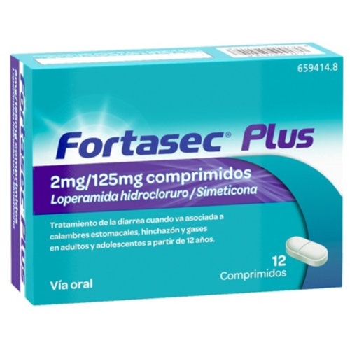 FORTASEC PLUS 2 mg/ 125 mg COMPRIMIDOS  , 12 comprimidos