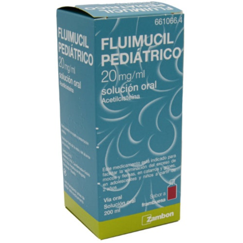 FLUIMUCIL PEDIATRICO 20 mg/ml SOLUCION ORAL , 1 frasco de 200 ml