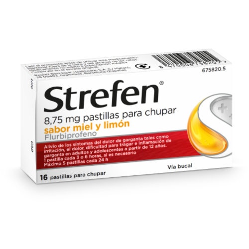 STREFEN 8,75 mg PASTILLAS PARA CHUPAR SABOR MIEL Y LIMON, 16 pastillas