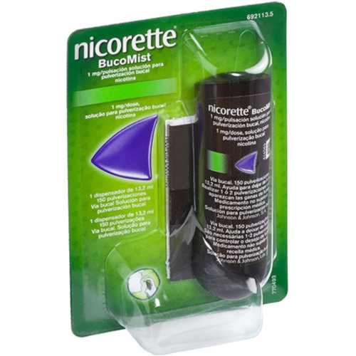 NICORETTE BUCOMIST 1 MG/PULSACION SOLUCION PARA PULVERIZACION BUCAL , 1x1 dispensador de 13,2 ml