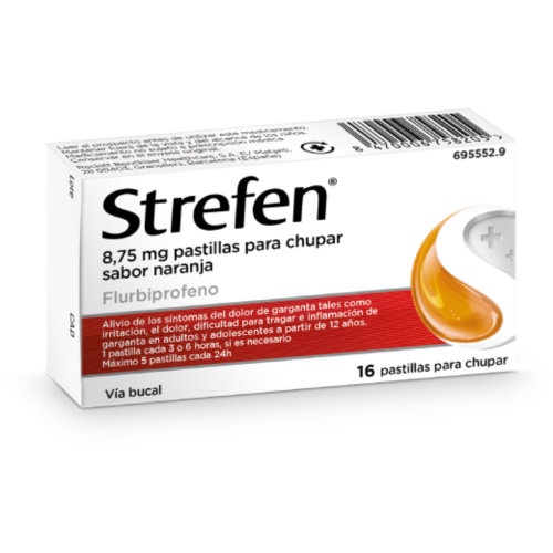 STREFEN 8,75 MG PASTILLAS PARA CHUPAR SABOR NARANJA , 16 pastillas