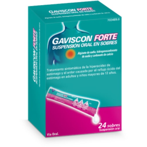 GAVISCON FORTE SUSPENSION ORAL EN SOBRES , 24 sobres