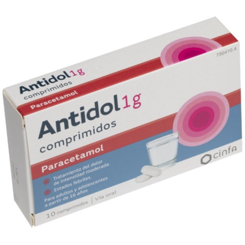 ANTIDOL 1 G COMPRIMIDOS, 10 comprimidos