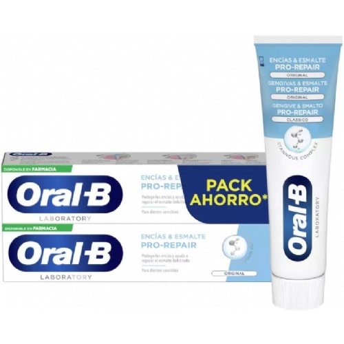 Oral-b pasta encias & esmalte pro-repair original  2 tubos 75 ml pack ahorro