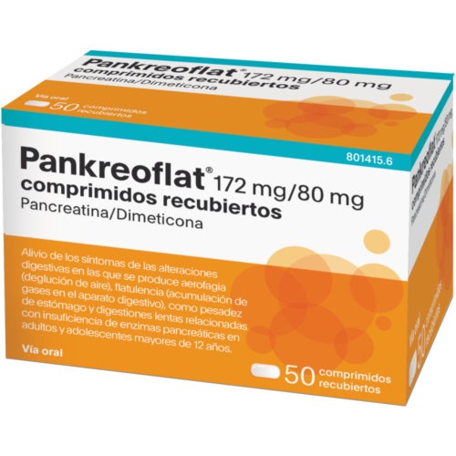 PANKREOFLAT 172 MG/80 MG COMPRIMIDOS RECUBIERTOS  50 comprimidos