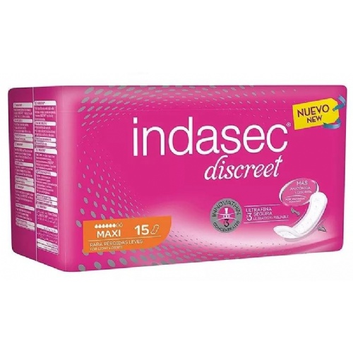 Indasec discreet maxi compresa perdidas leves (15 absorb)