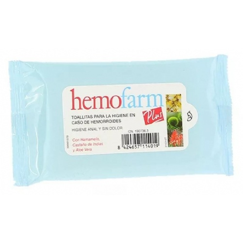 Hemofarm plus toallitas (sobre 20 toallitas)