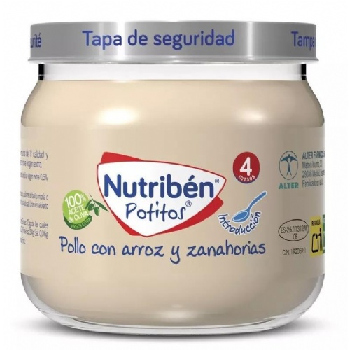 Nutriben potito inicio a la carne - pollo con arroz y zanahorias (120 g)