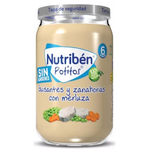 Nutriben suprema de merluza con guisantes zanahorias (1 potito 235 g)