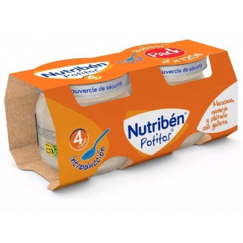 Nutriben potito inicio a la merienda - manzana naranja y platano con galleta (2 x 120 g)