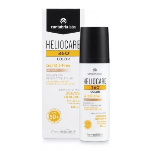 Heliocare 360º spf 50+ color gel oil-free - protector solar (1 envase 50 ml color bronze)