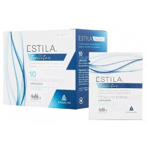 Estila toallitas esteriles de un solo uso - higiene de parpados/ pestañas y borde palpebral (10 toal