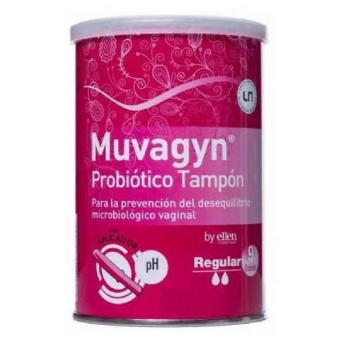 Muvagyn probiotico tampon vaginal (regular c/ aplicador 9 tampones)