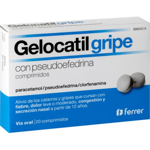 GELOCATIL GRIPE CON PSEUDOEFEDRINA COMPRIMIDOS, 20 comprimidos