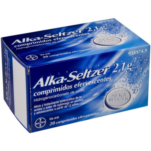 ALKA-SELTZER 2,1 g COMPRIMIDOS EFERVESCENTES , 20 comprimidos