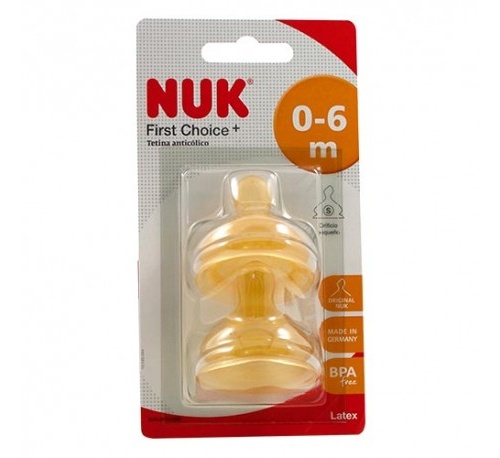 Tetina latex anticolico - nuk first choice (agua t-1 s 2 u)