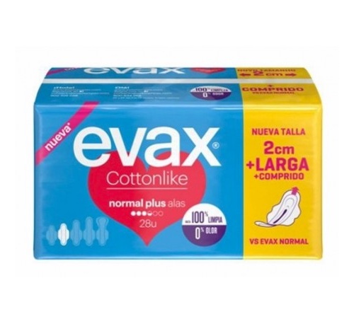 Compresas higienicas femeninas - evax cottonlike (normal plus alas 28 compresas)