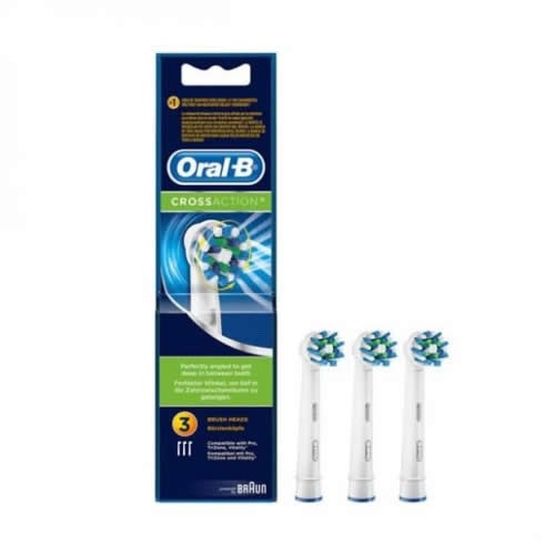 Cepillo dental electrico recambio - oral-b cross action eb50rb (3 cabezales)