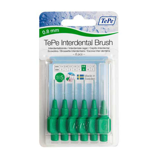 Cepillo interdental tepe 0.8 mm verde