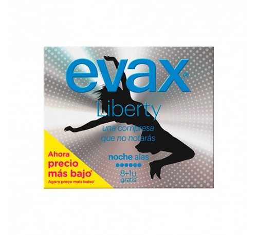 Compresas higienicas femeninas - evax liberty (noche con alas 10 compresas)