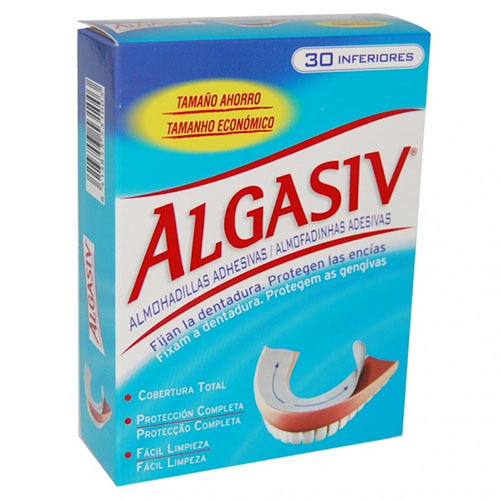 Algasiv - almohadillas adhesivas protesis (30 u inferior)