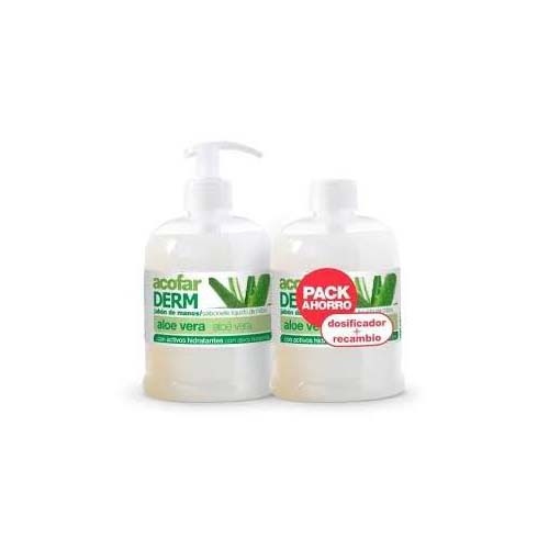 Pack acofarm derm jabon manos aloe vera 500ml