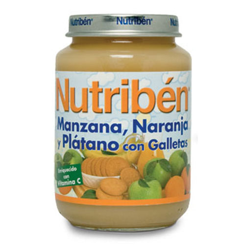 Nutriben manzana naranja platano y galleta (potito junior 200 g)