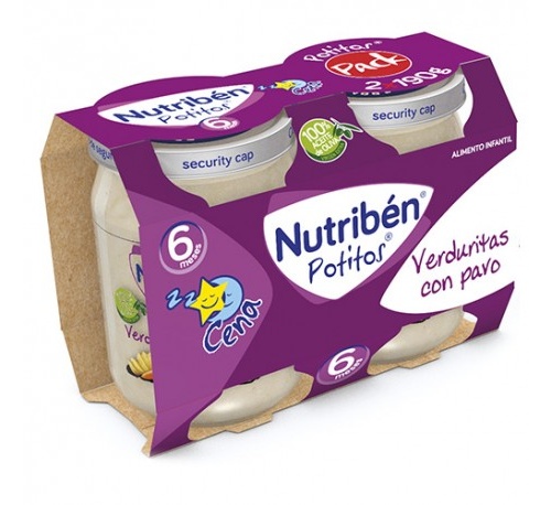 Nutriben cena verduritas con pavo (potito 2 x 190 g)