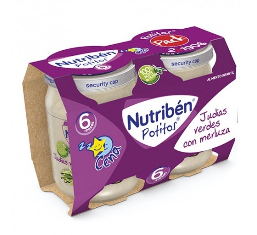 Nutriben cena judias verdes con merluza (potito 2 x 190 g)