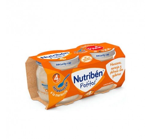 Nutriben potito inicio a la merienda - manzana naranja y platano con galleta (2 x 120 g)