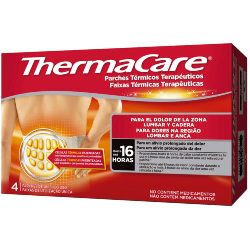 Thermacare parche termico zona lumbar cadera (4 parches) + REGALO MAGNESIO LEOTRON 60C