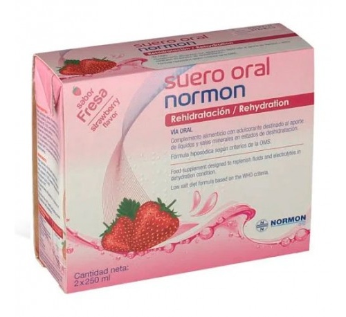 Suero oral normon pack (2 bricks 250 ml sabor fresa)