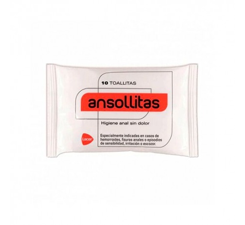 Ansollitas toallitas higiene anal (10 toallitas)