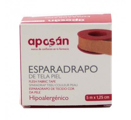 Esparadrapo - aposan tela (1 unidad 5 m x 1,25 cm color piel)