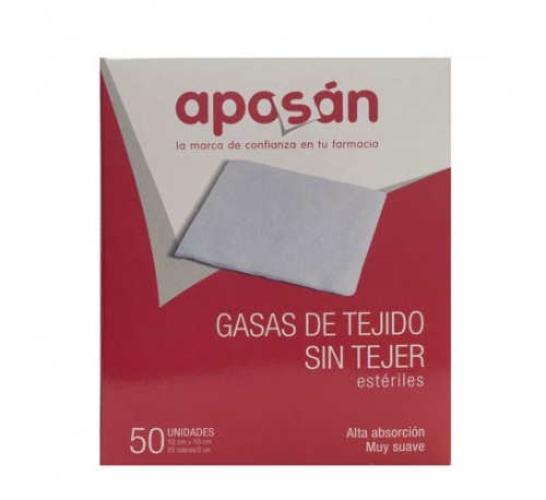 Aposan gasa esteril tejido sin tejer compresas (25 sobres 2 gasas 10 cm x 10 cm)
