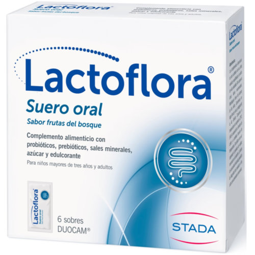 Lactoflora suero oral  6 sobres duocam sabor frutas del bosque